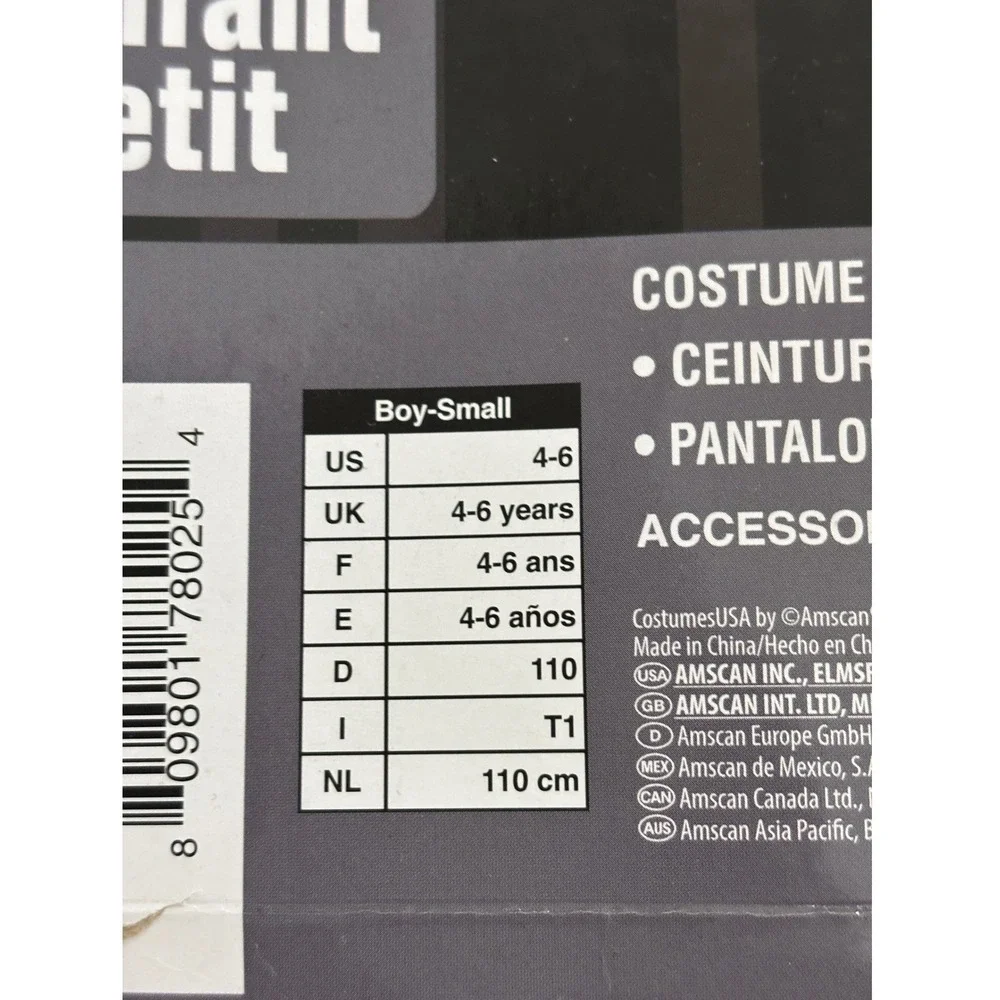 Sinister Jester Halloween Costume Boys Size Small 4-6 Harlequin 5 Piece Party